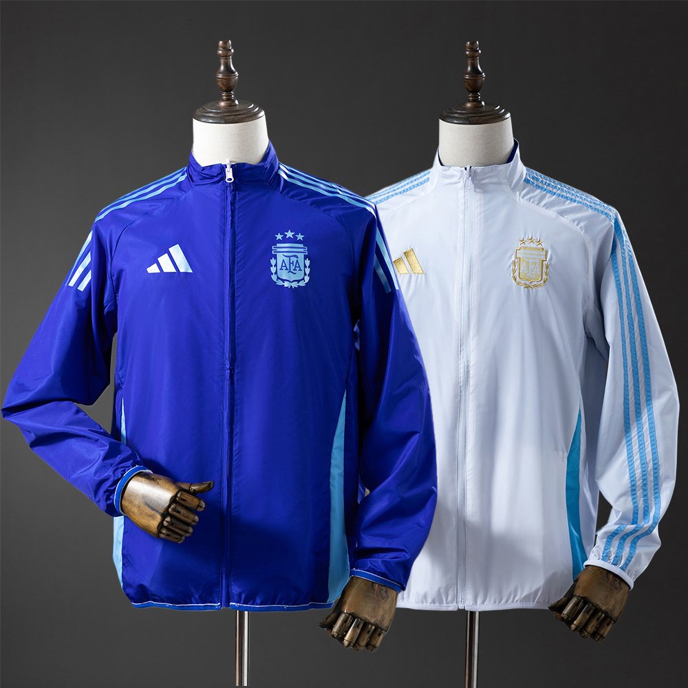 Argentina DNA reversible track top hvit & kongeblå 2-i-1 treningsjakke