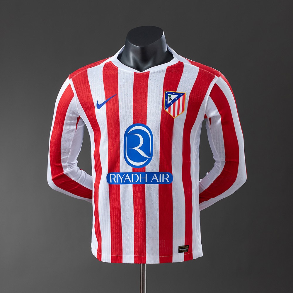 Atletico Madrid 2025-26 Rød Hvit Hjemme Langermet Drakt