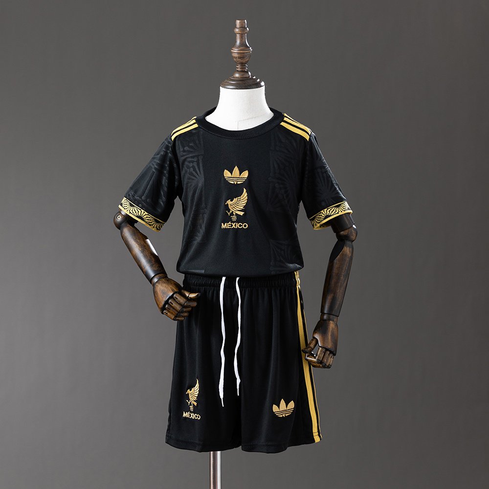 Mexico 2025 Gold Cup Landslagsdrakt svartgull Barn