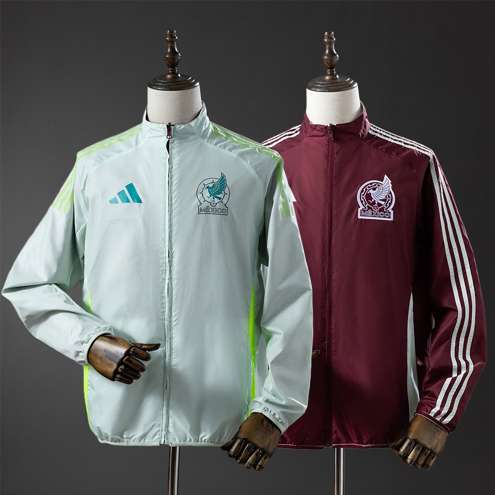 Mexico Reversible Anthem Track Jacket Mintgrønn Burgundy 2-i-1 treningsjakke