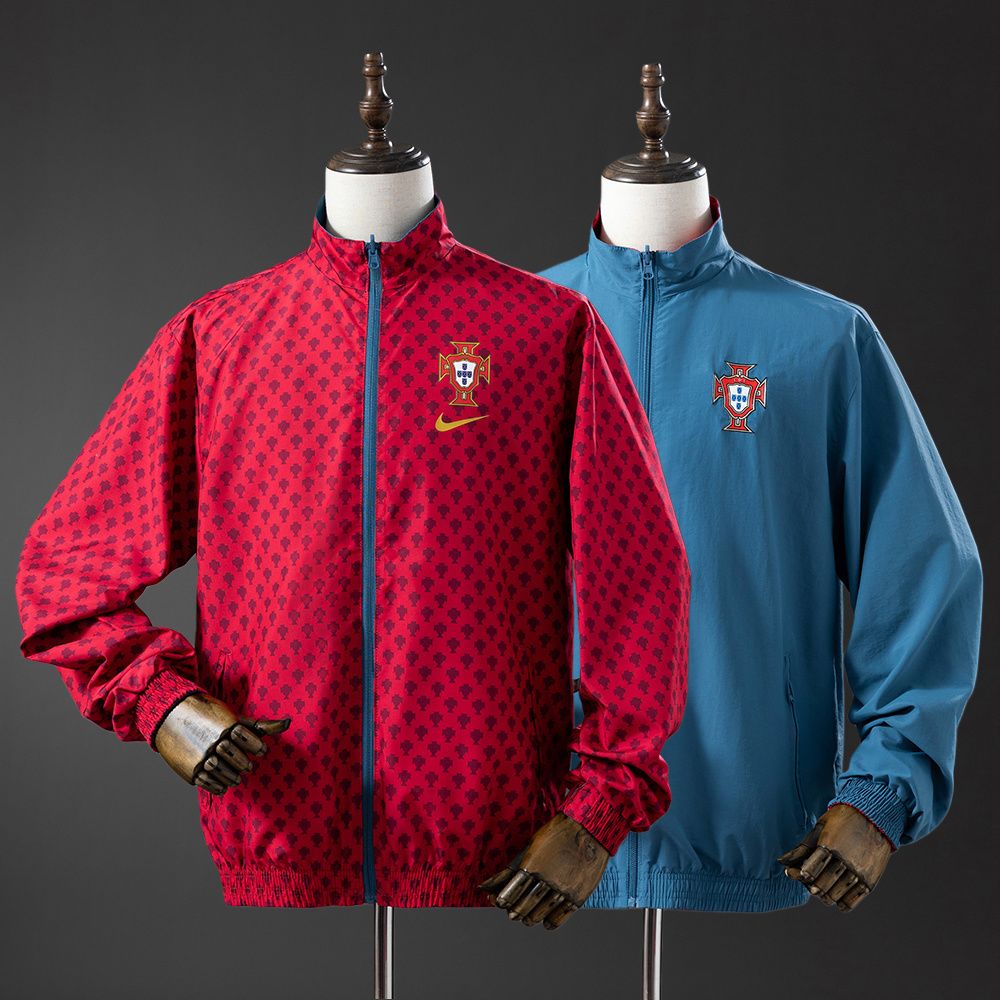 Portugal Reversible Track Top rødblå 2-i-1 treningsjakke
