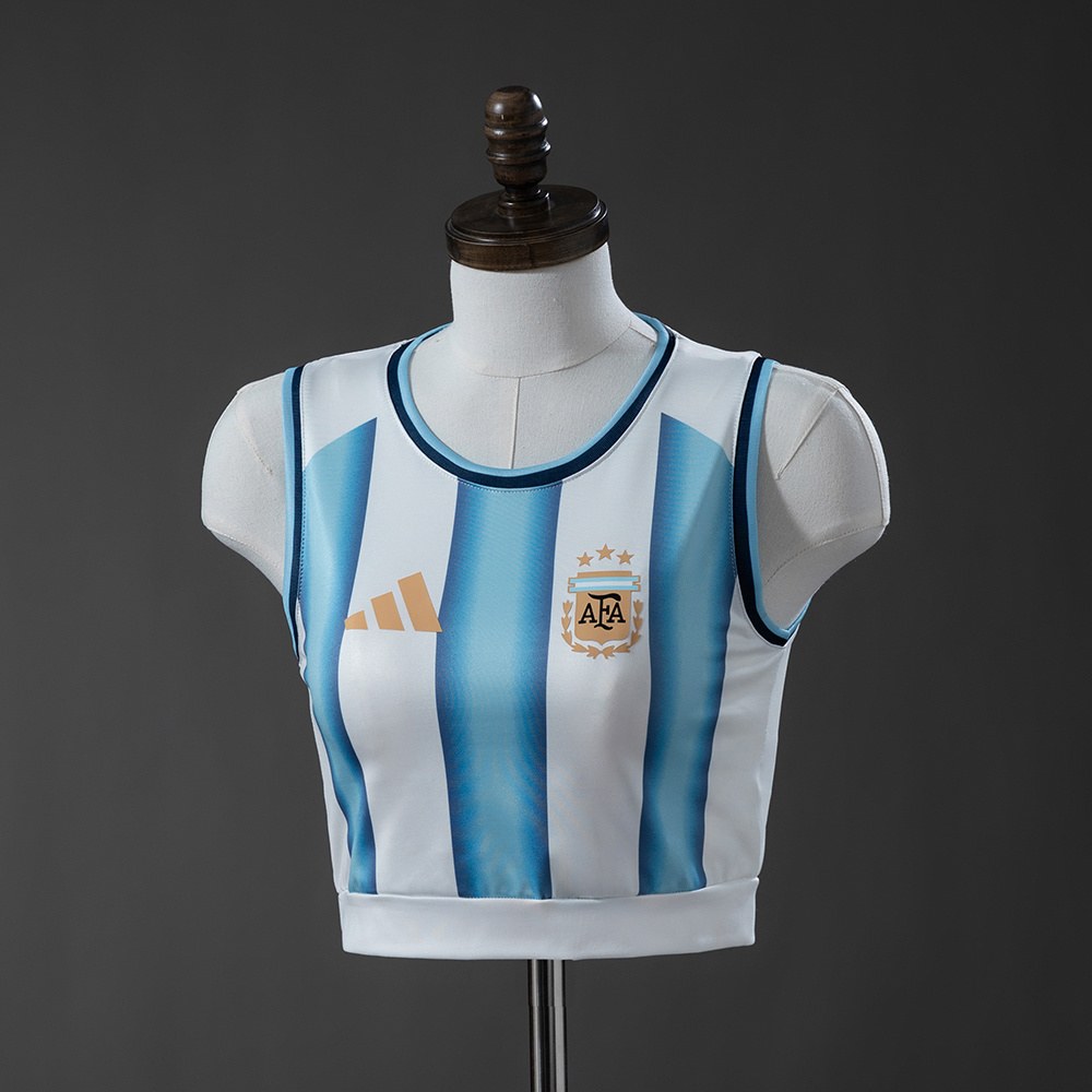 Argentina VM 2026 Hjemmedrakt Cropped Drakt Dame