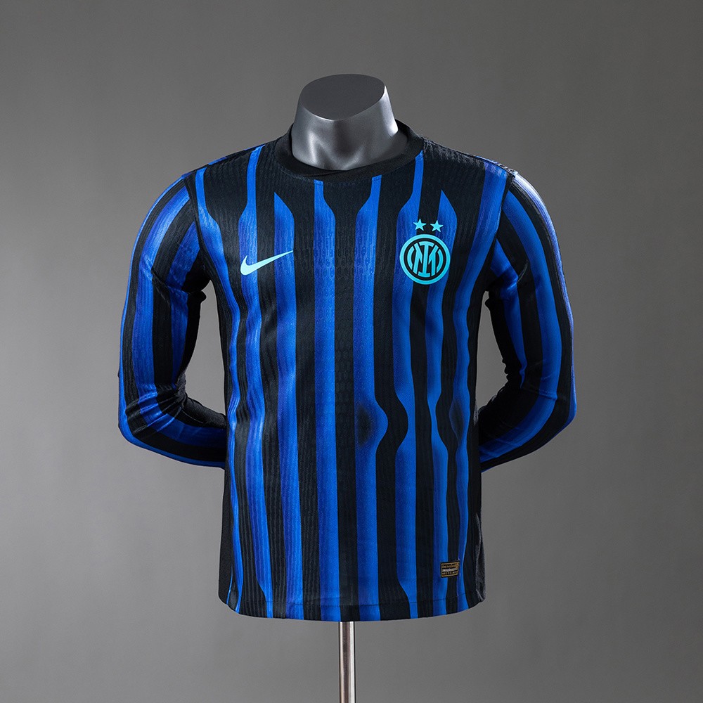 Inter Milan 2025-26 Hjemmedrakt Svart Blå Langermet Drakt