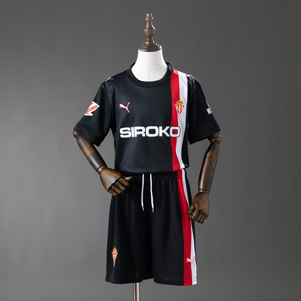 Sporting Gijón 2526 Bortedrakt Barn Svart