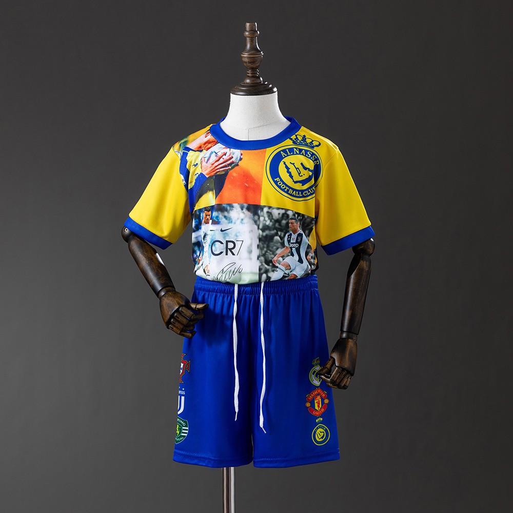 CR7 All Career Draksett Barn (Trøye & Shorts) - Al-Nassr, Real Madrid, Man Utd, Juve