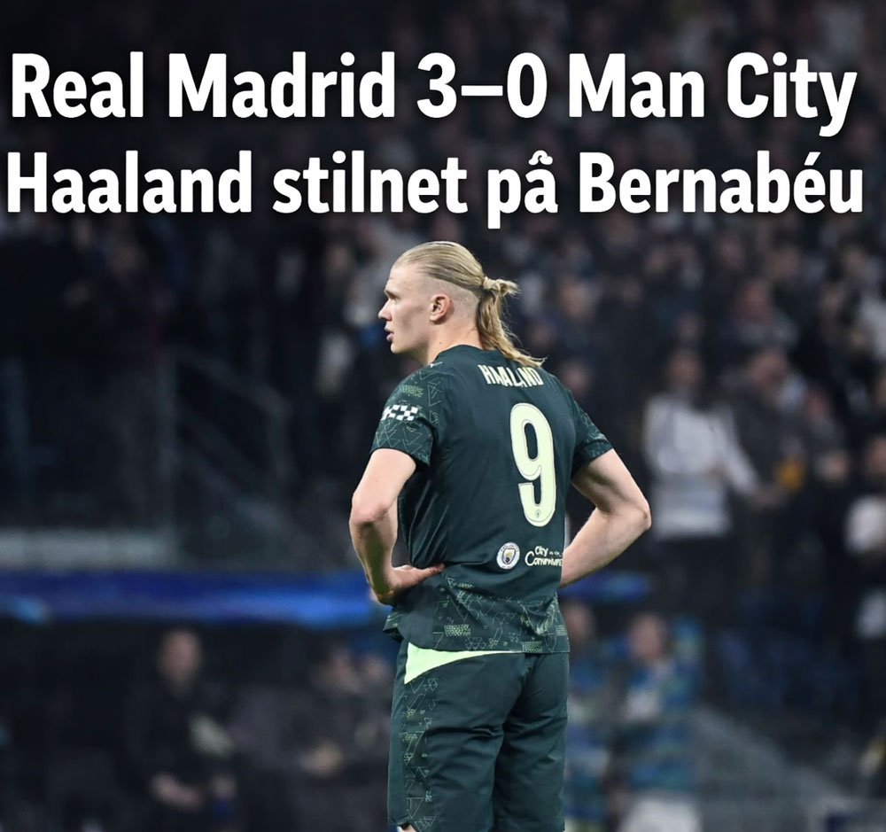 Real Madrid 3–0 Man City: Haaland stilnet på Bernabéu etter Van der Vaarts kritikk