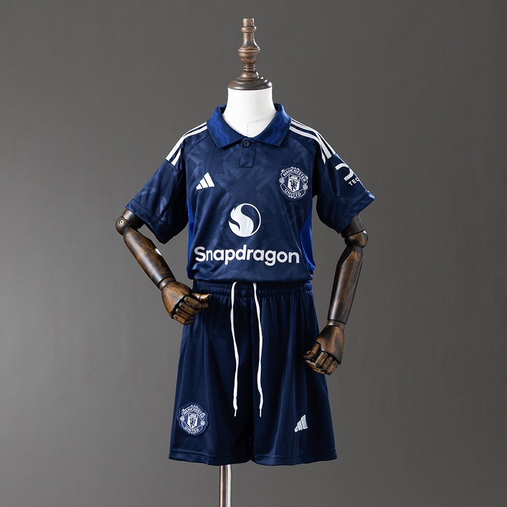 Manchester United 2425 Bortedrakt Barn Marineblå Fotballdrakt Sett