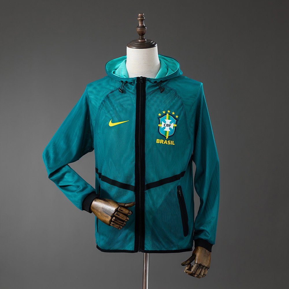 Brasil Deep Teal Mesh Anthem Jakke VM 2026 – Futuristisk Landslagsjakke