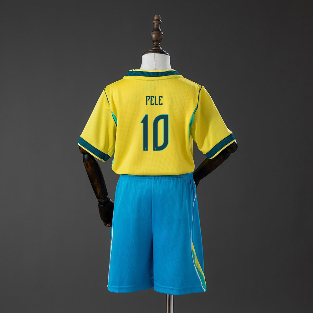 Brasil VM 2026 drakt barn Pelé 10 hjemmedrakt sett (trøye + shorts)