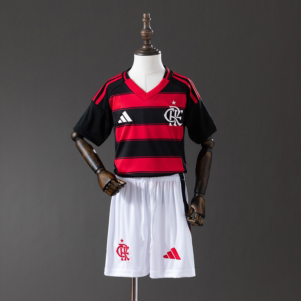 Flamengo 2025 drakt barn – hjemmedrakt med shorts