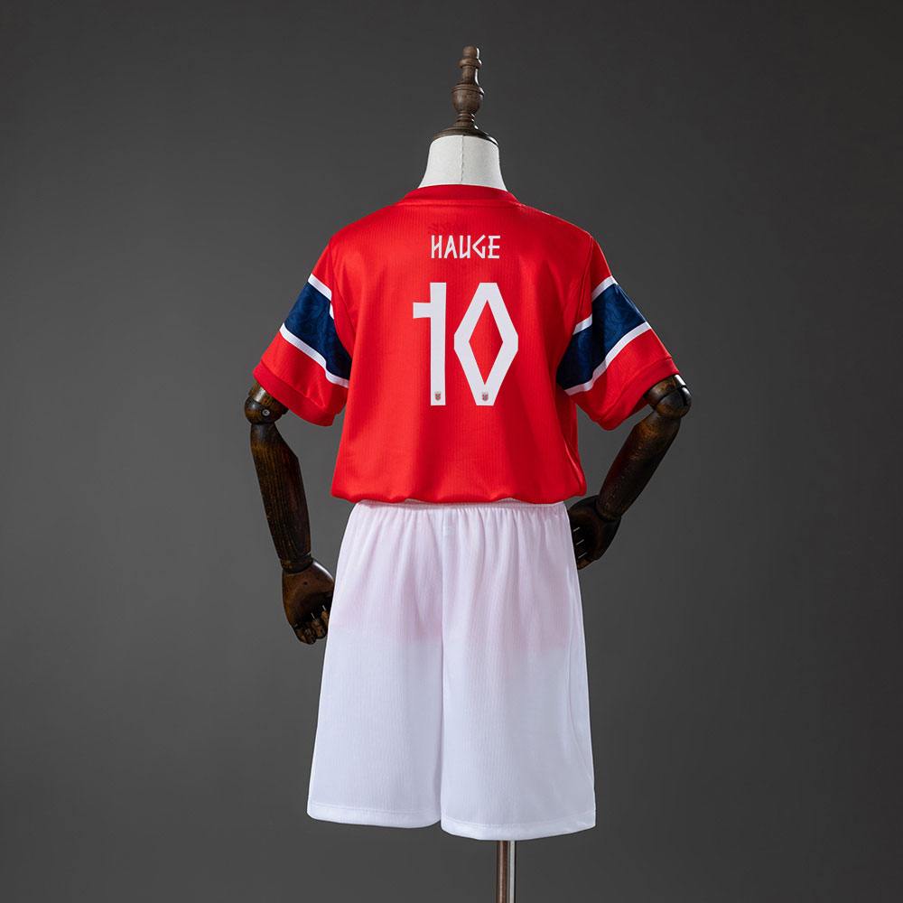 Norge 2026 barn hjemmedrakt – HAUGE 10 fotballdraktsett