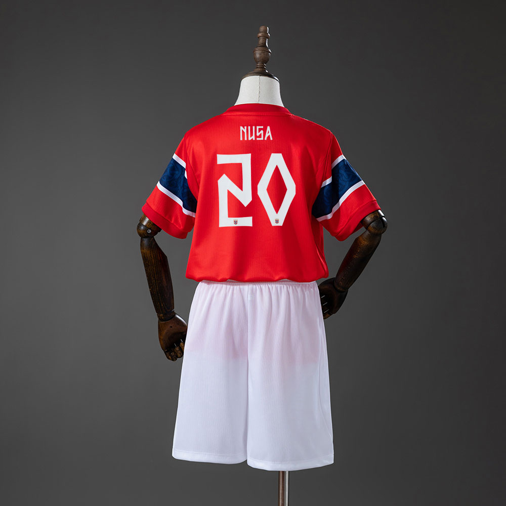 Norge 2026 hjemmedrakt barn – NUSA 20 trykk fotballdrakt sett