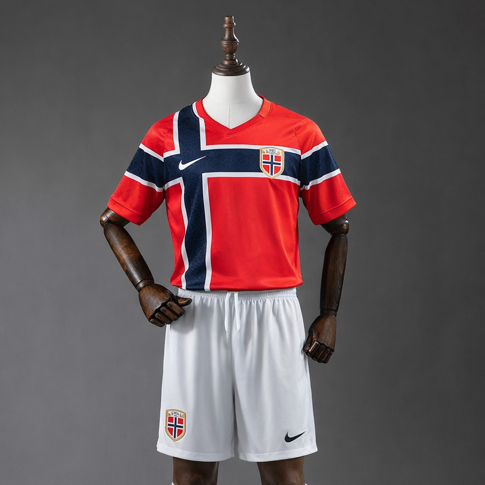 Norge VM 2026 drakt sett hjemmedrakt barn med shorts