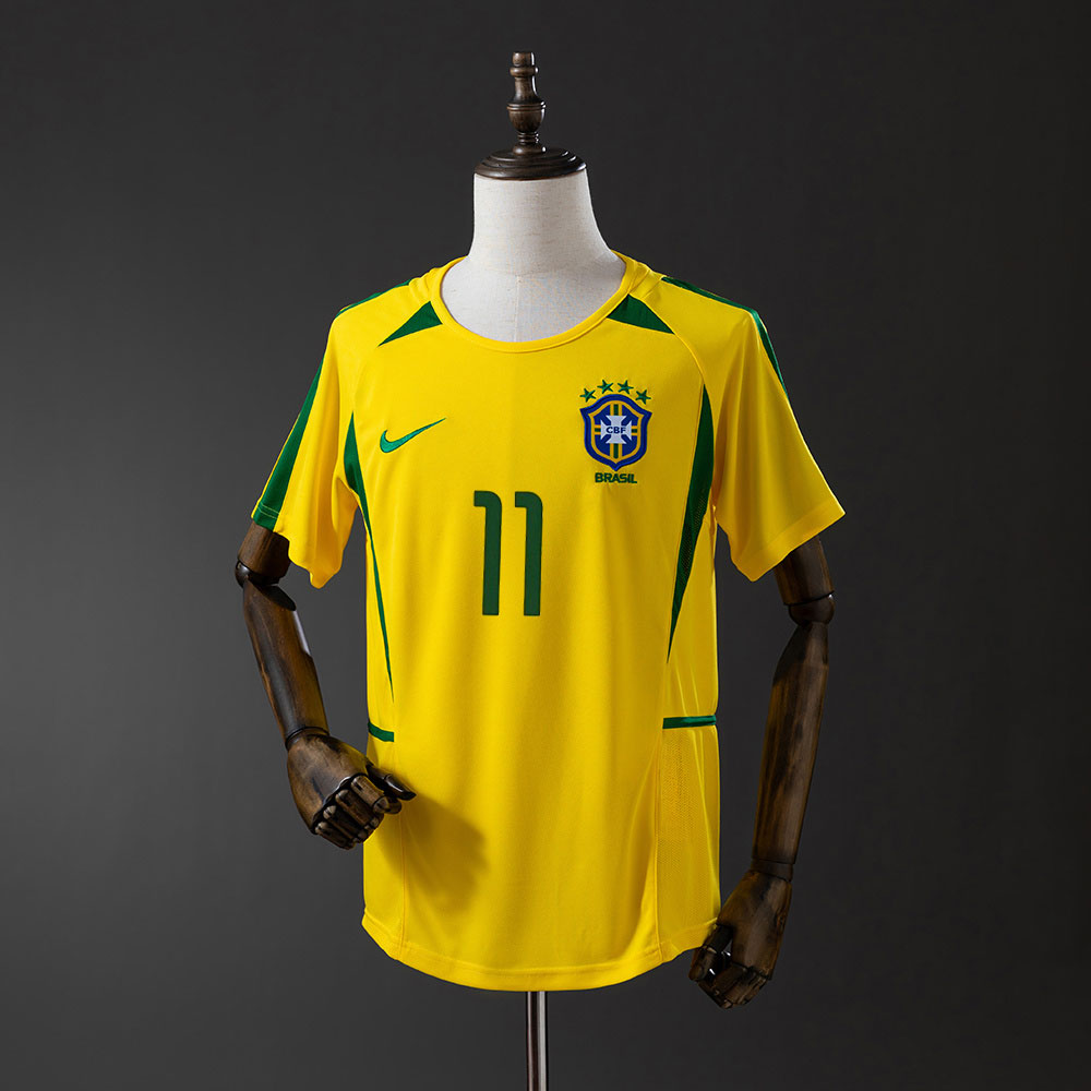 Brasil 2002 Hjemmedrakt Retro VM-drakt – Med RONALDINHO 11 Trykk - Bilde 2