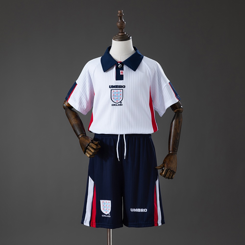 England 1998 Retrodrakt Barn – Hjemmedrakt VM 98 Draktsett