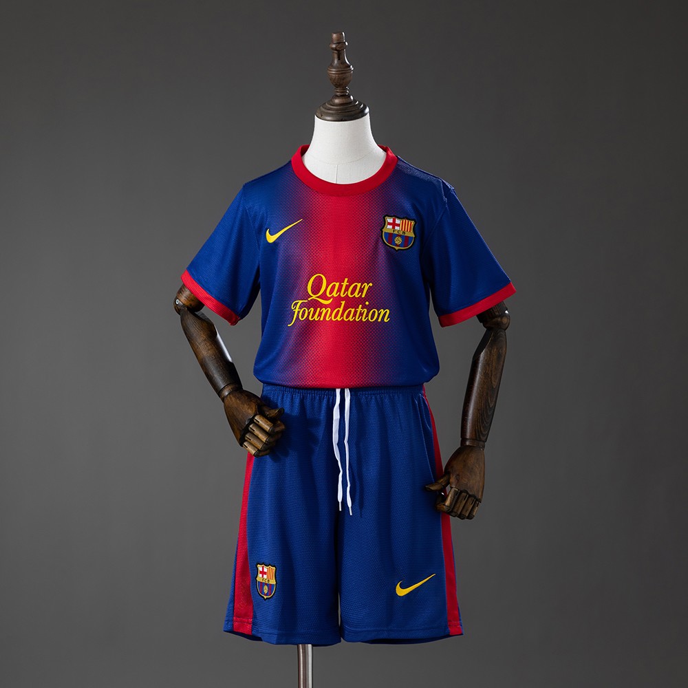 Retro Barcelona 2012 13 Hjemmedrakt Draktsett til Barn