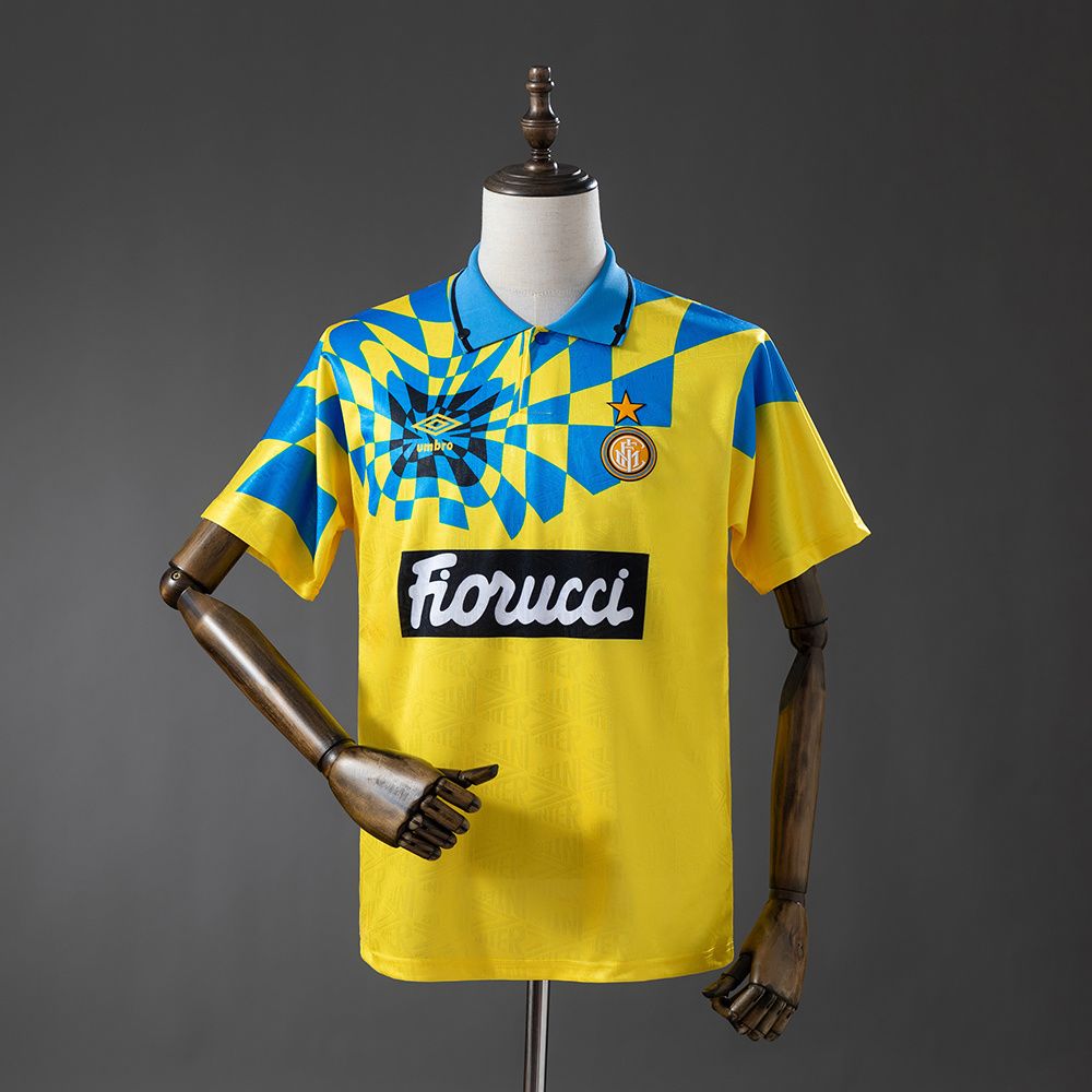 Retro Inter Milan 199294 Tredjedrakt Gul Blå