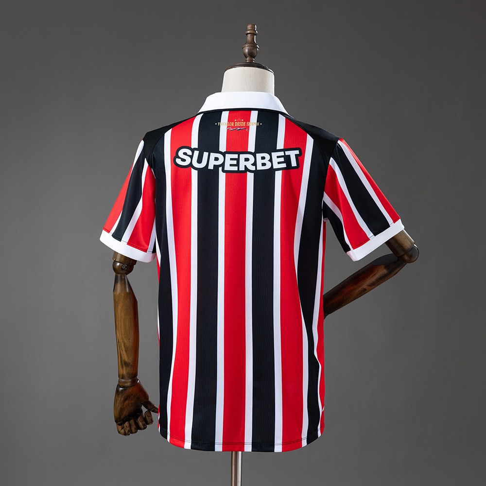 São Paulo 2026-27 away jersey – svart og rød tricolor drakt