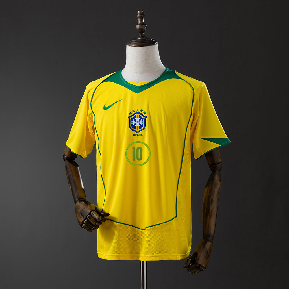 Vintage Brasil Fotballtrøye med Ronaldinho 10 Trykk