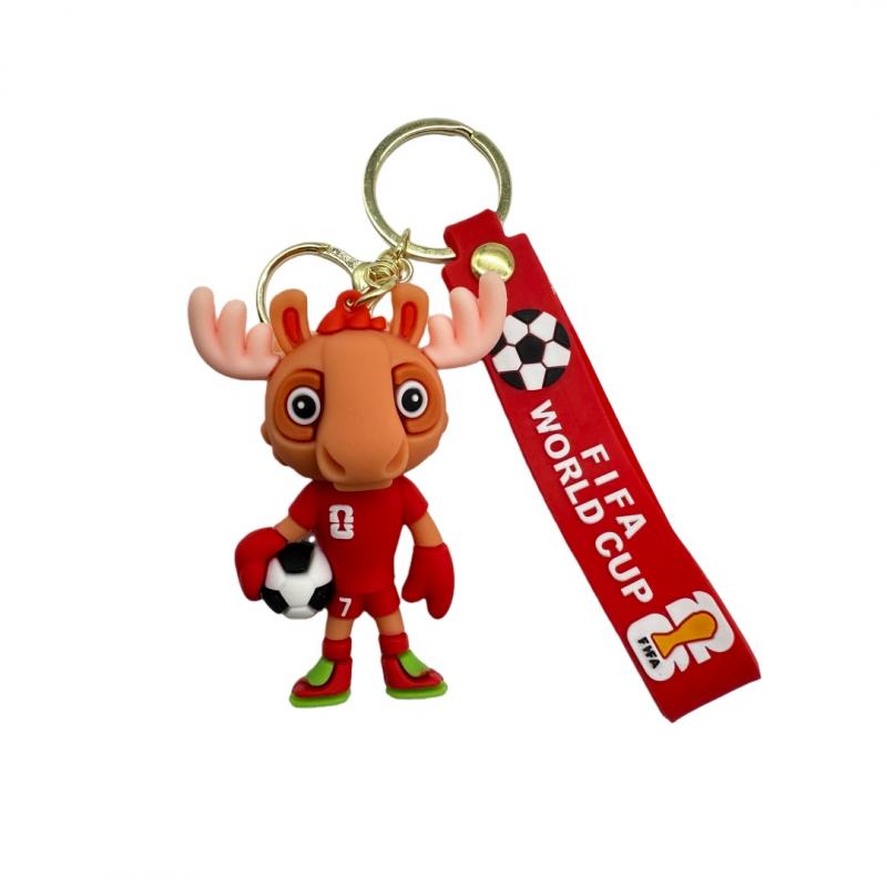VM 2026 reinsdyr maskot nøkkelring for fotballfans