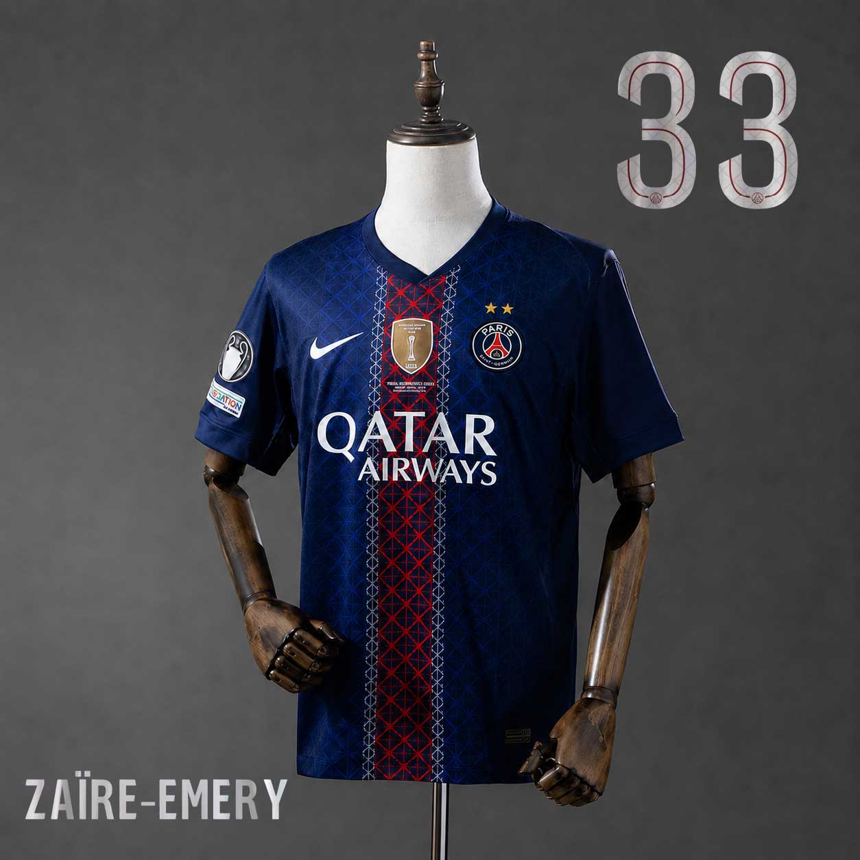 PSG Drakt 202526 Champions League Hjemmedrakt – ZAÏRE-EMERY 33 Trykk