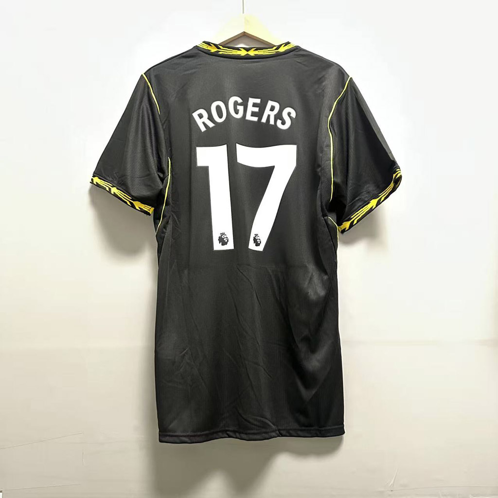 Chelsea bortedrakt 26/27 i svart med hvitt ROGERS 17-trykk på ryggen