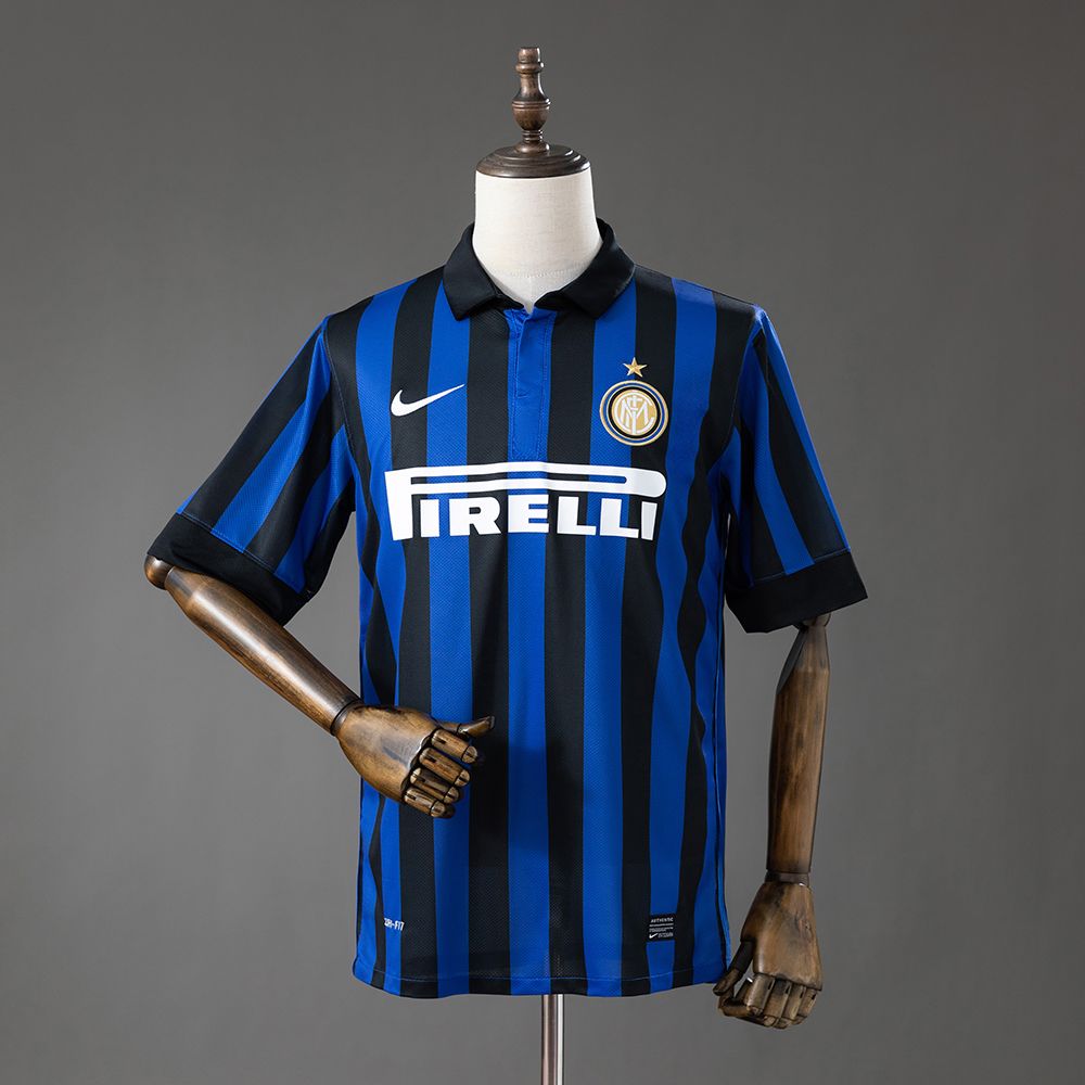 Inter Milan 2011/12 retro hjemmedrakt for herre med blå og svarte striper