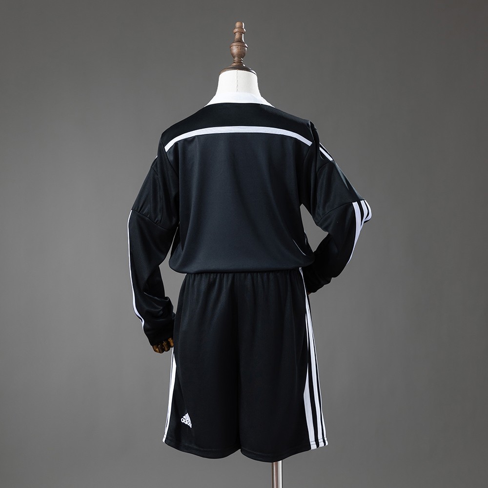 Svart Real Madrid retrodrakt barn 2014/15 med lange ermer sett bakfra